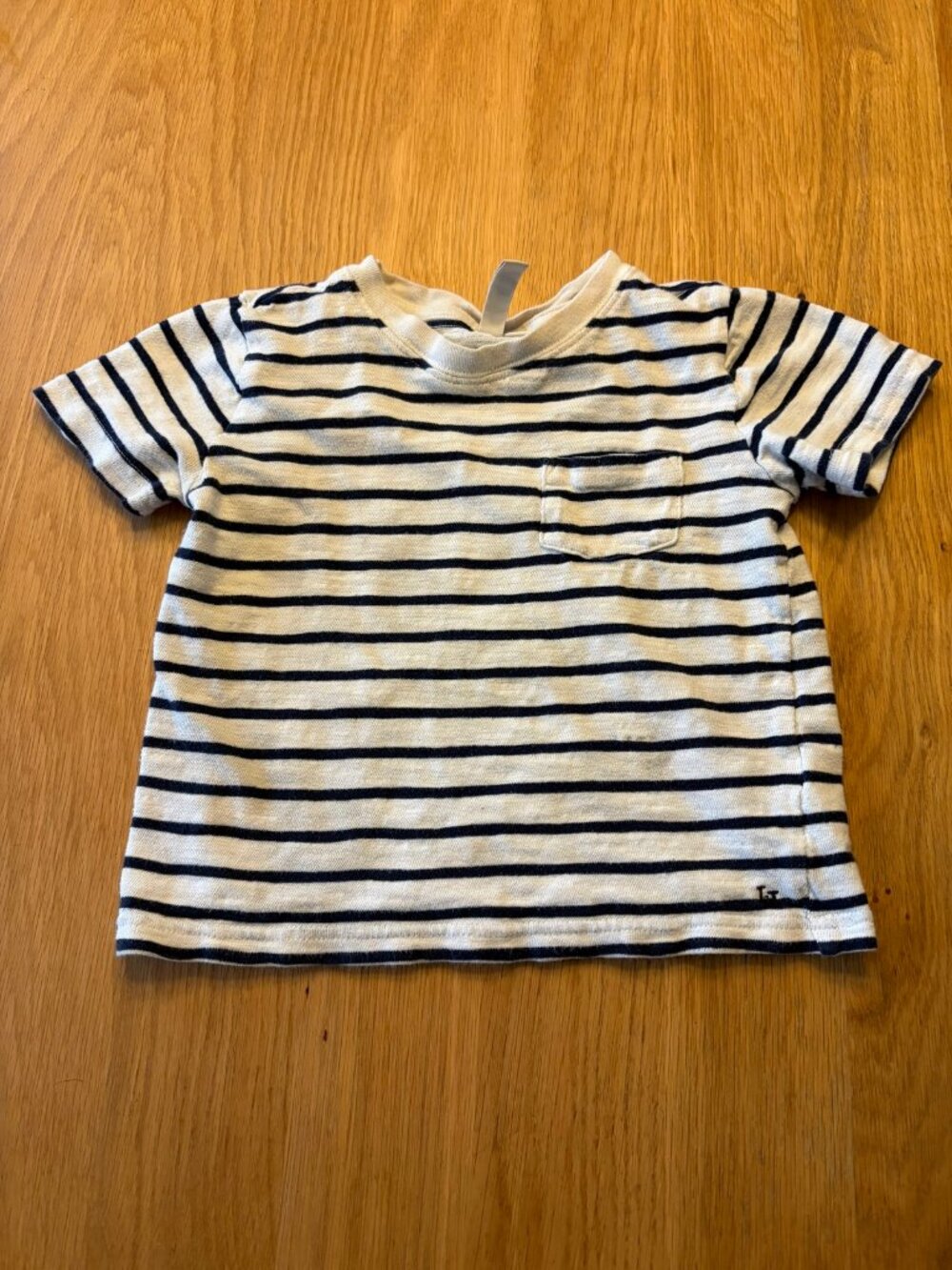 Janie and Jack Baby 3 Navy White Striped Pocket Tee